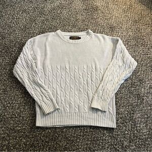 90s Eddie Bauer gray cotton cable knit sweater